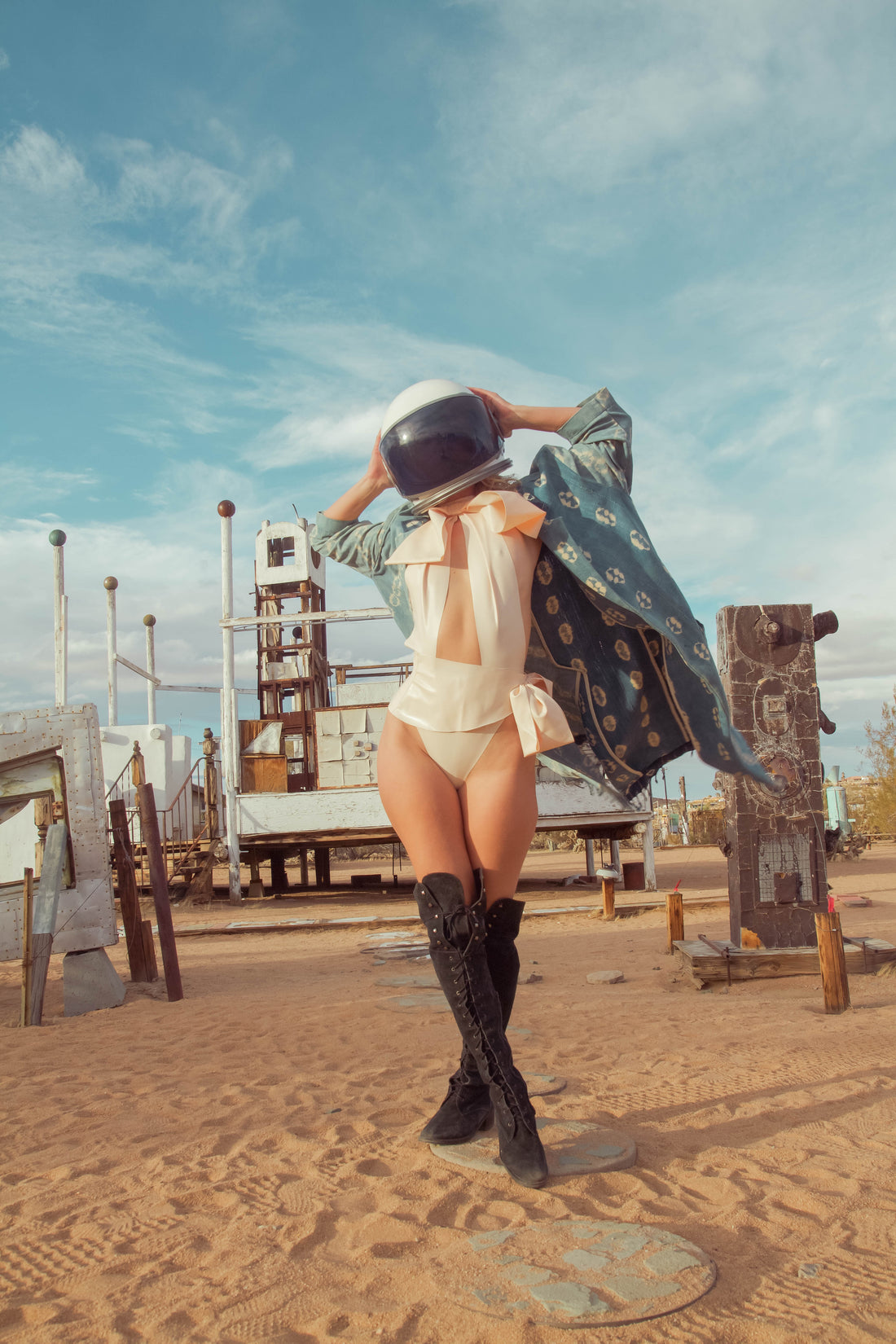 "Bowed Up" Two-Piece Latex Swimsuit