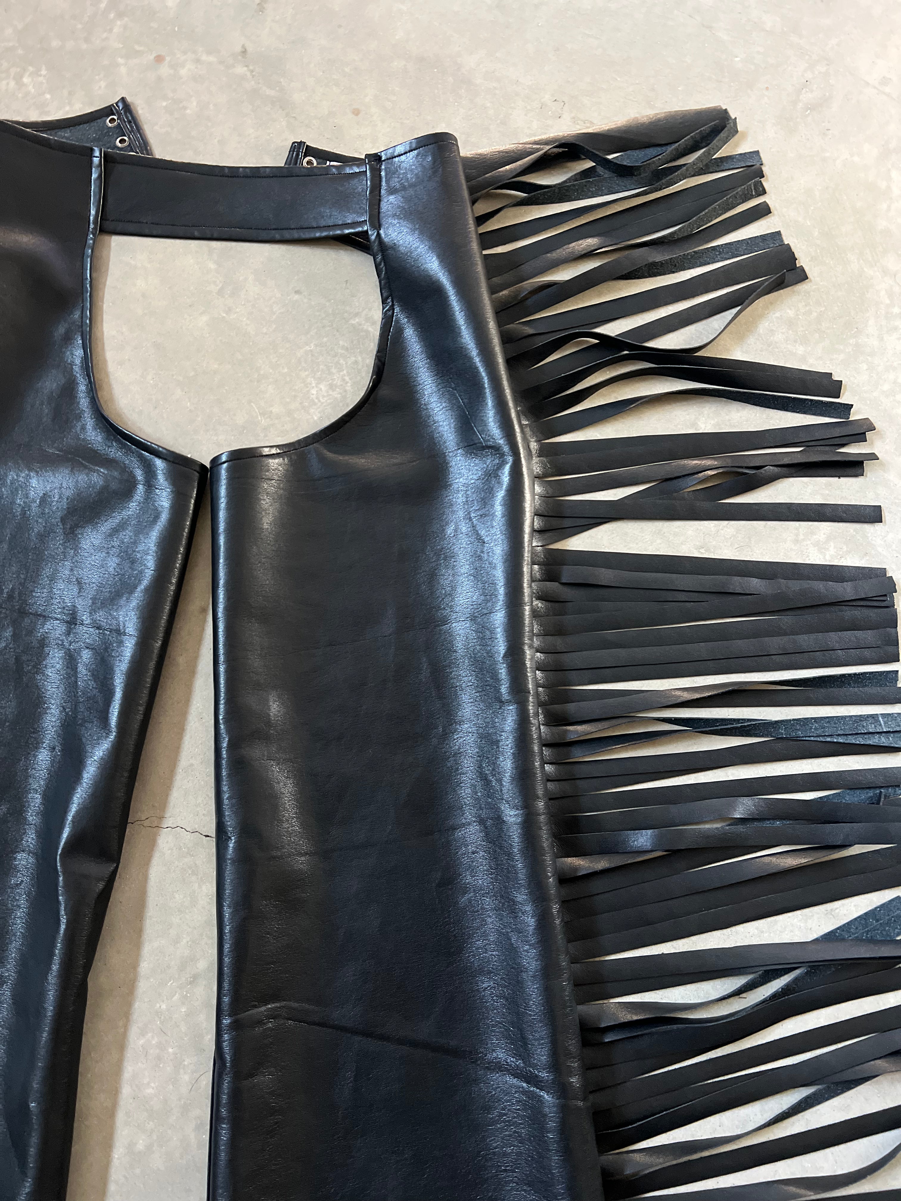 Custom Fringe Faux Leather Chaps